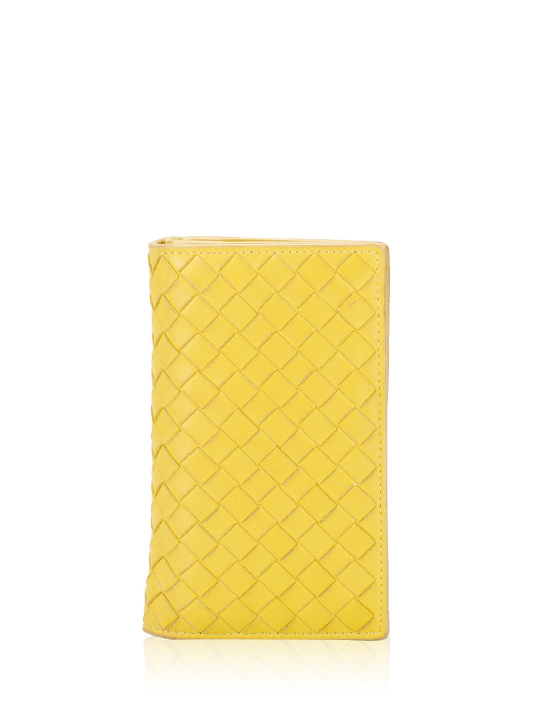 Nappa Intrecciato Flap Wallet Yellow