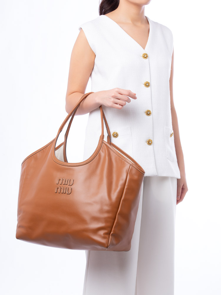 5BG286 Nappa Ivy Large Tote Cognac