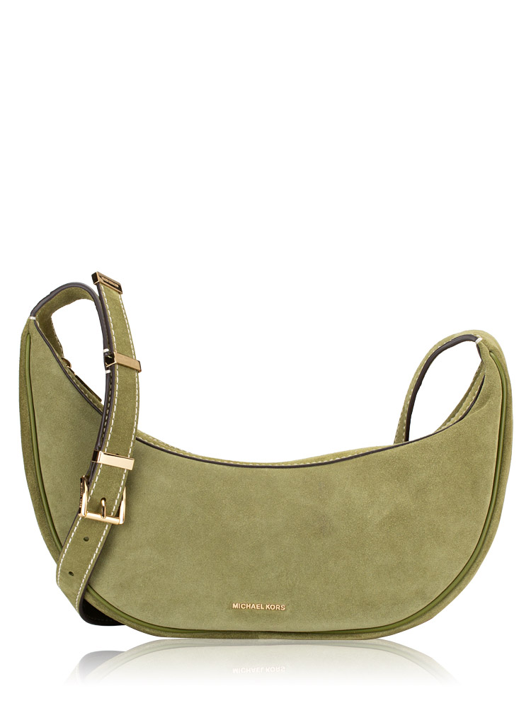 Avra Suede Medium Crossbody Smokey Olive
