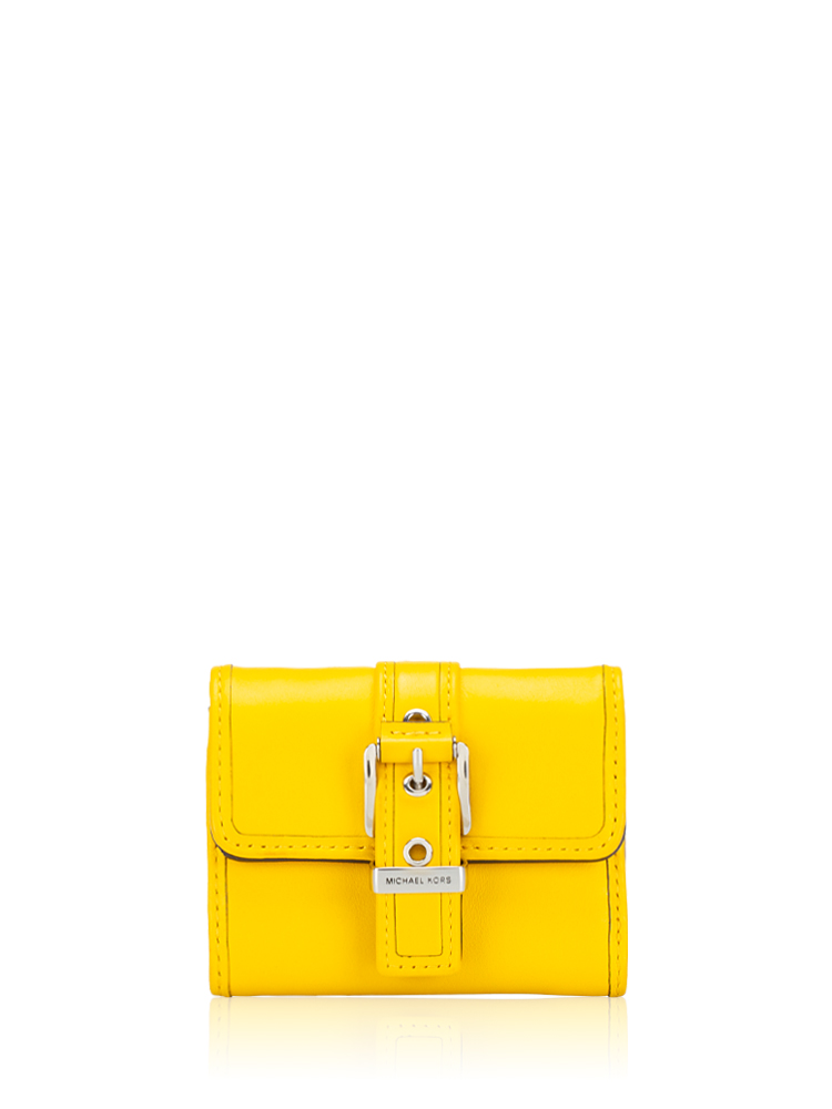 Colby Leather Small Tri-Fold Wallet Bright Dandelion