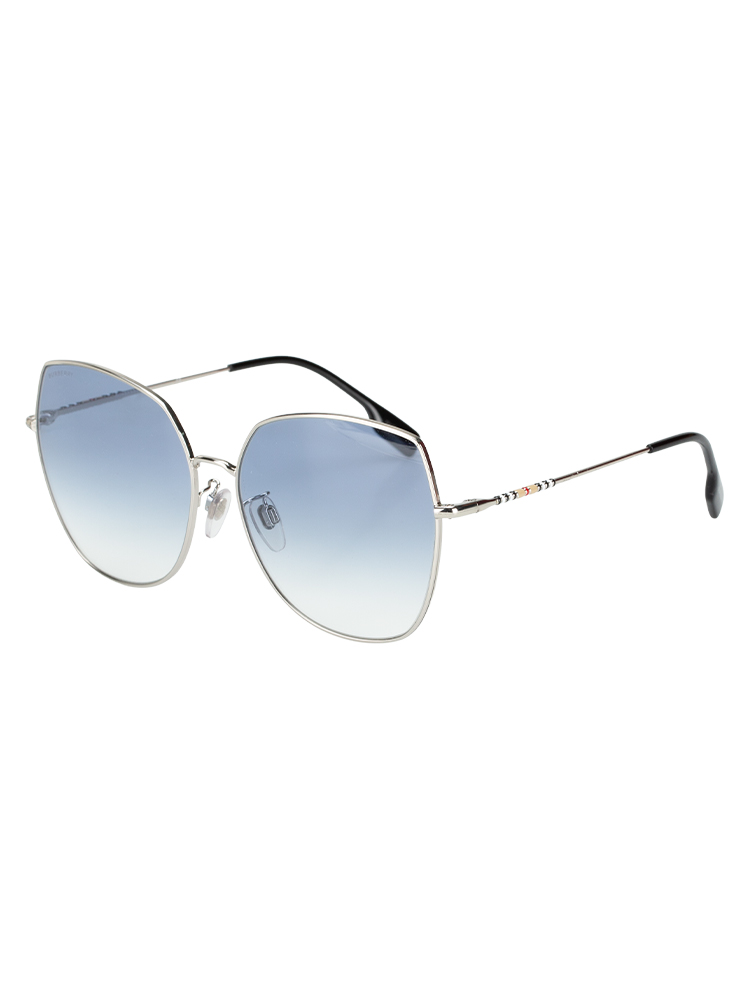 B3136 Oversized Sunglasses Blue Silver
