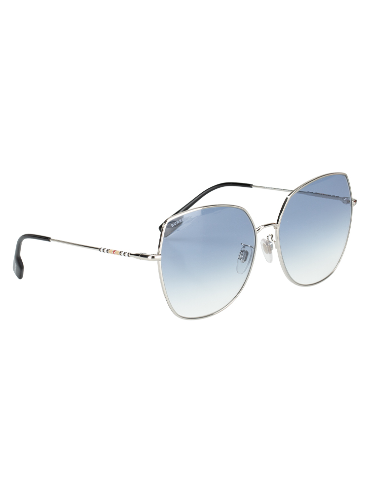 B3136 Oversized Sunglasses Blue Silver
