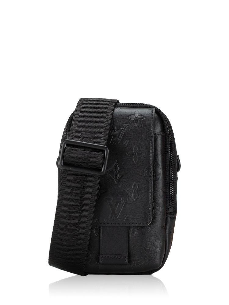 Calfskin Monogram Shadow Double Pouch NM Black