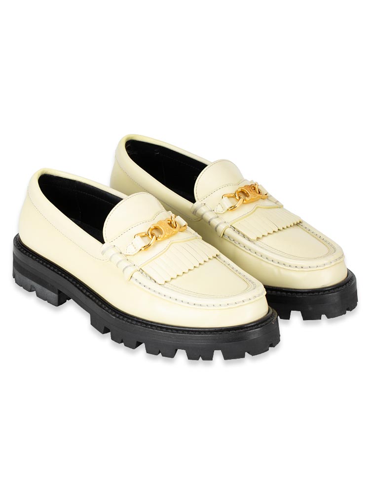 Polished Bull Triomphe Margaret Loafers Light Yellow Sz 38
