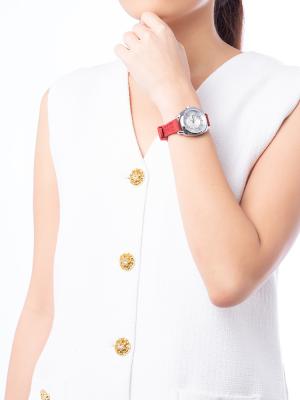 14503878 Signature Boyfriend Rubber Watch Red Silver