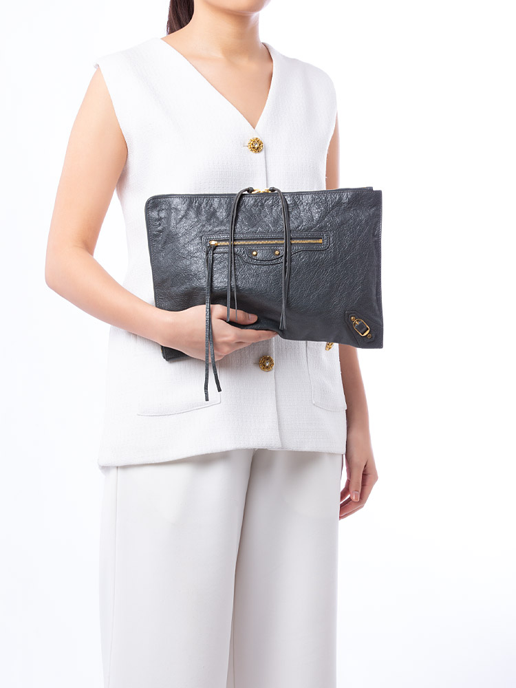 Classic Small Pouch Gris Fossile