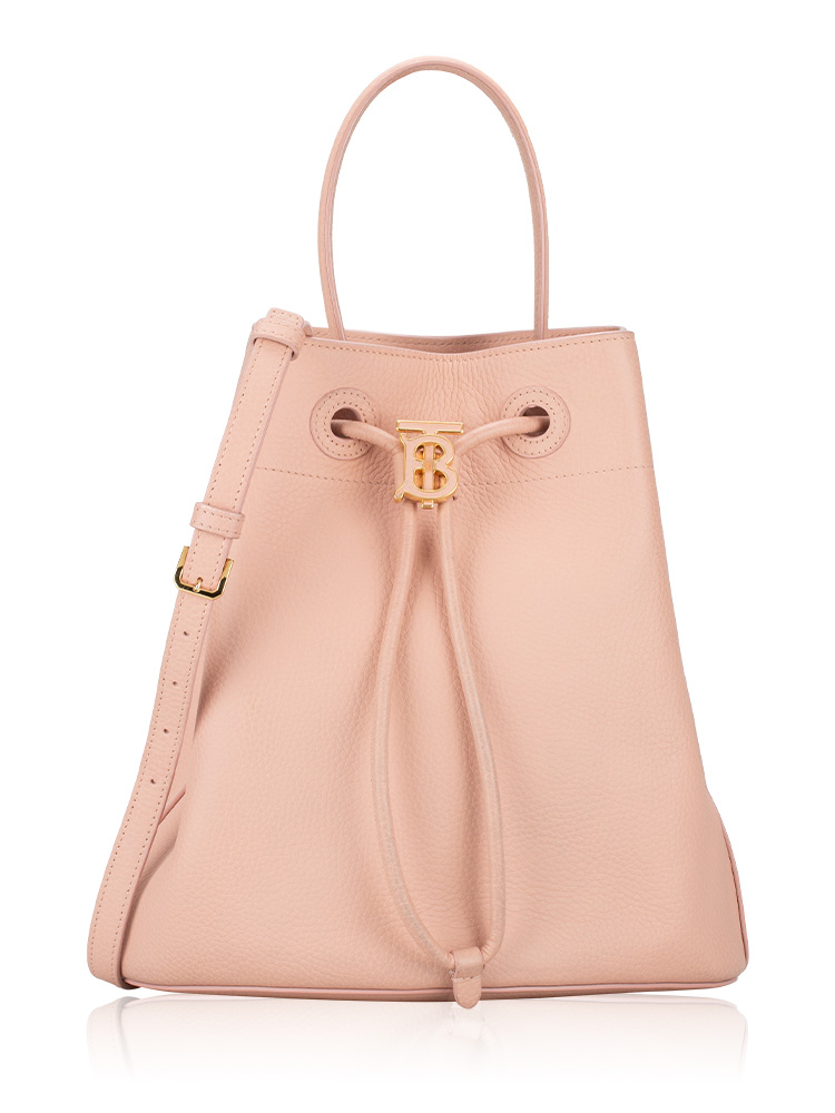 Grainy Calfskin TB Small Bucket Bag Dusky Pink