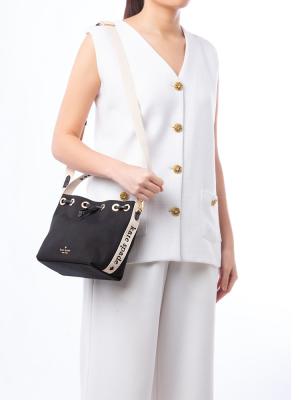 Kip Canvas Small Bucket Bag Black