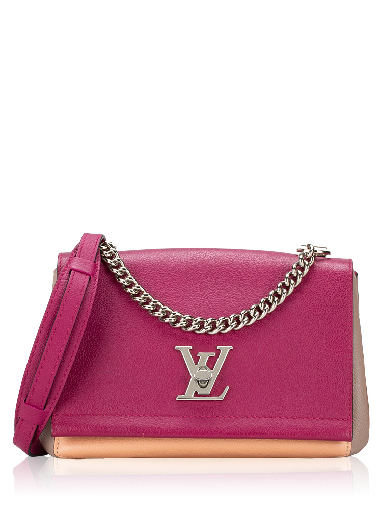 Calfskin Lockme II Chain Bag BB Grape Venus Raisin