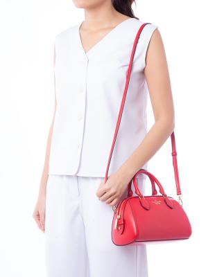 Madison Saffiano Duffle Crossbody Ruby Red