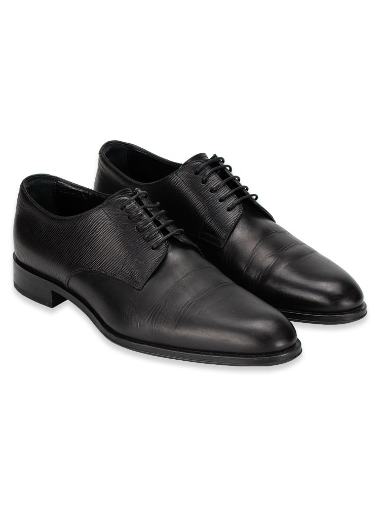 Mens Epi Calfskin Kensington Lace Up Derby Loafers Black Sz 7