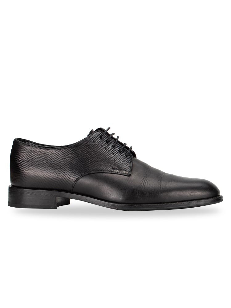 Mens Epi Calfskin Kensington Lace Up Derby Loafers Black Sz 7