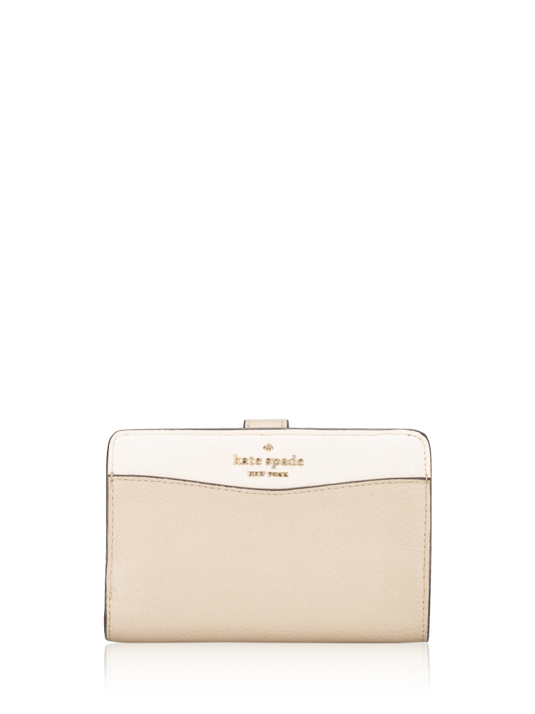 Leila Colorblock Medium Compact Wallet Light Sand