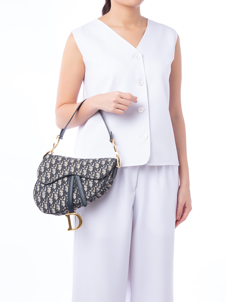 Oblique Saddle Bag Blue