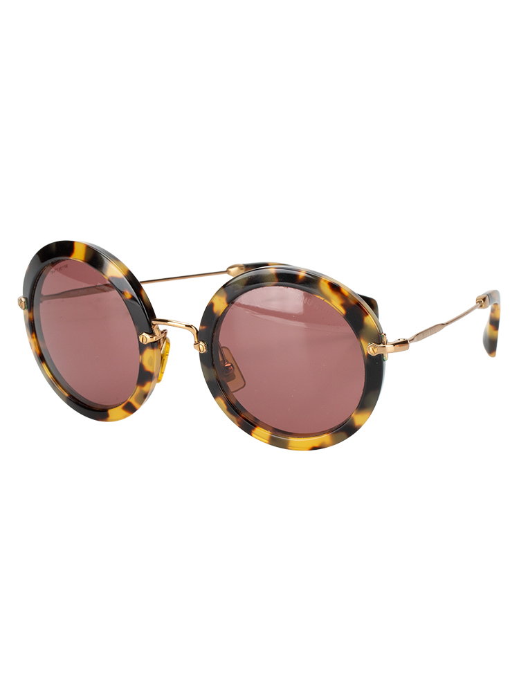 SMU13N Tortoiseshell Round Sunglasses Havana