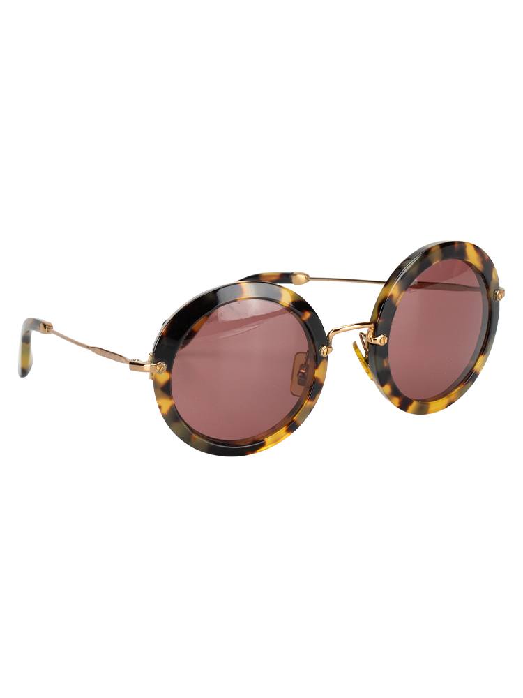 SMU13N Tortoiseshell Round Sunglasses Havana