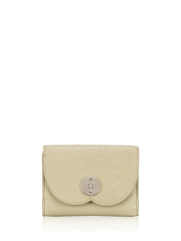 Grainy Calfskin Chess Compact Wallet Hunter