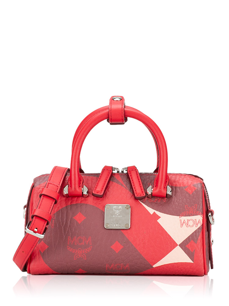 Visetos Wave Mini Boston Bag Red
