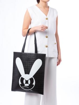 x Disney Coated Canvas 4G Logo Print Tote Black