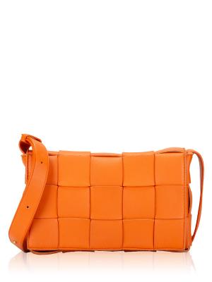 Nappa Maxi Intreccio Cassette Bag Burned Orange