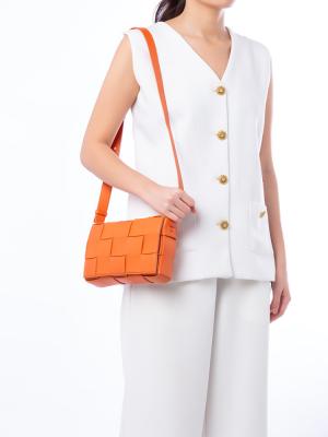 Nappa Maxi Intreccio Cassette Bag Burned Orange