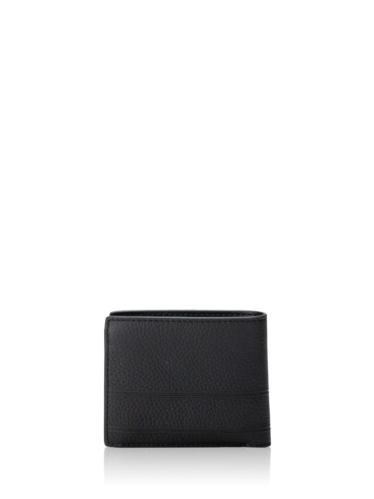Men Hudson Kors Embossed Billfold With Coin Pouch Black