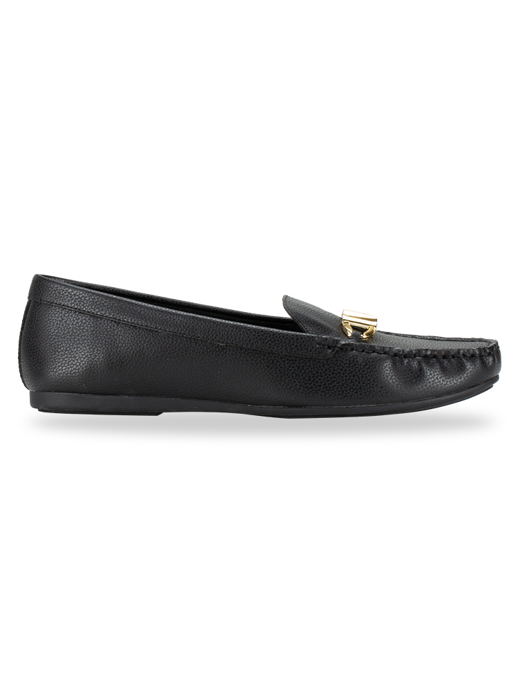 Reed Loafer Faux Leather Shoes Black Sz 10
