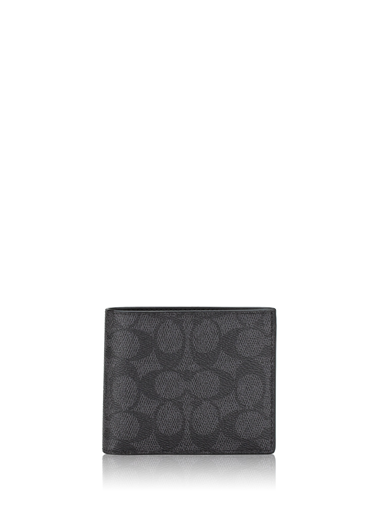 CW344 Men Signature Boxed 3 In 1 Wallet Gift Set Charcoal Black