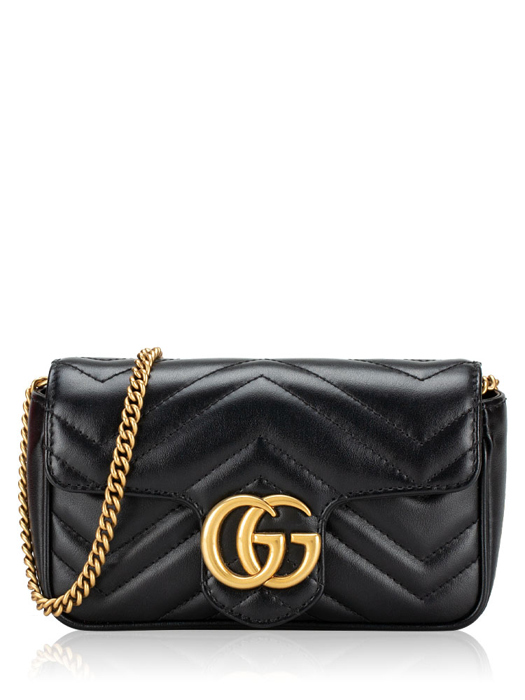 GG Marmont Matelasse Super Mini Shoulder Bag Black
