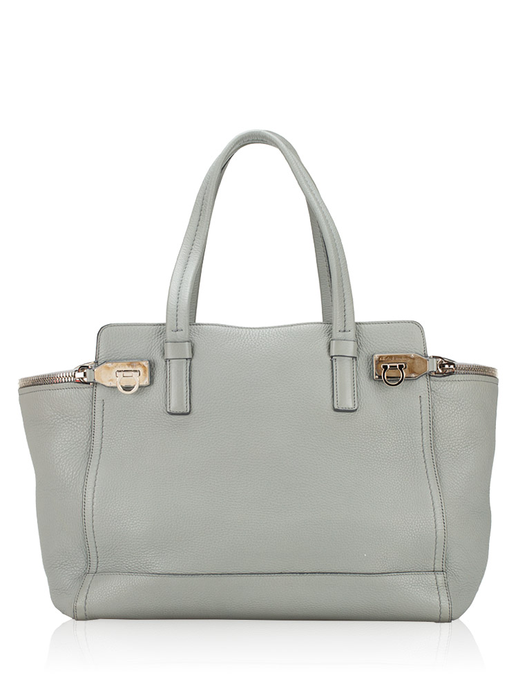 Calfskin Arianna Tote Shell Grey