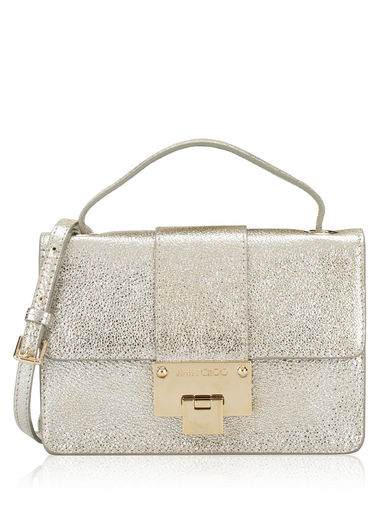 Glitter Calfskin Rebel Crossbody Champagne