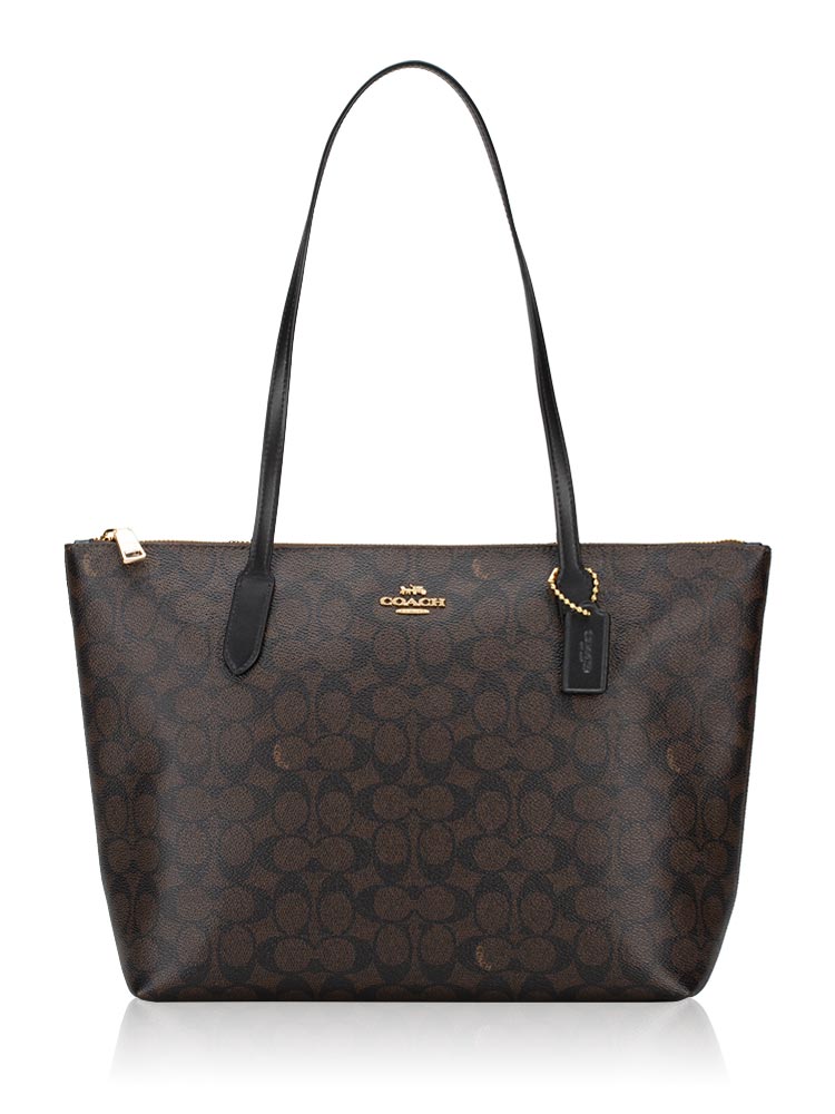 CBT20 Signature Zip Tote Walnut Black