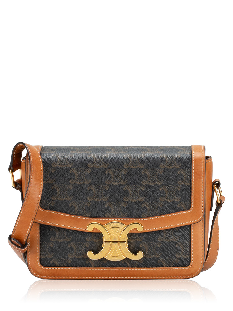 Canvas Triomphe Teen Shoulder Bag Tan