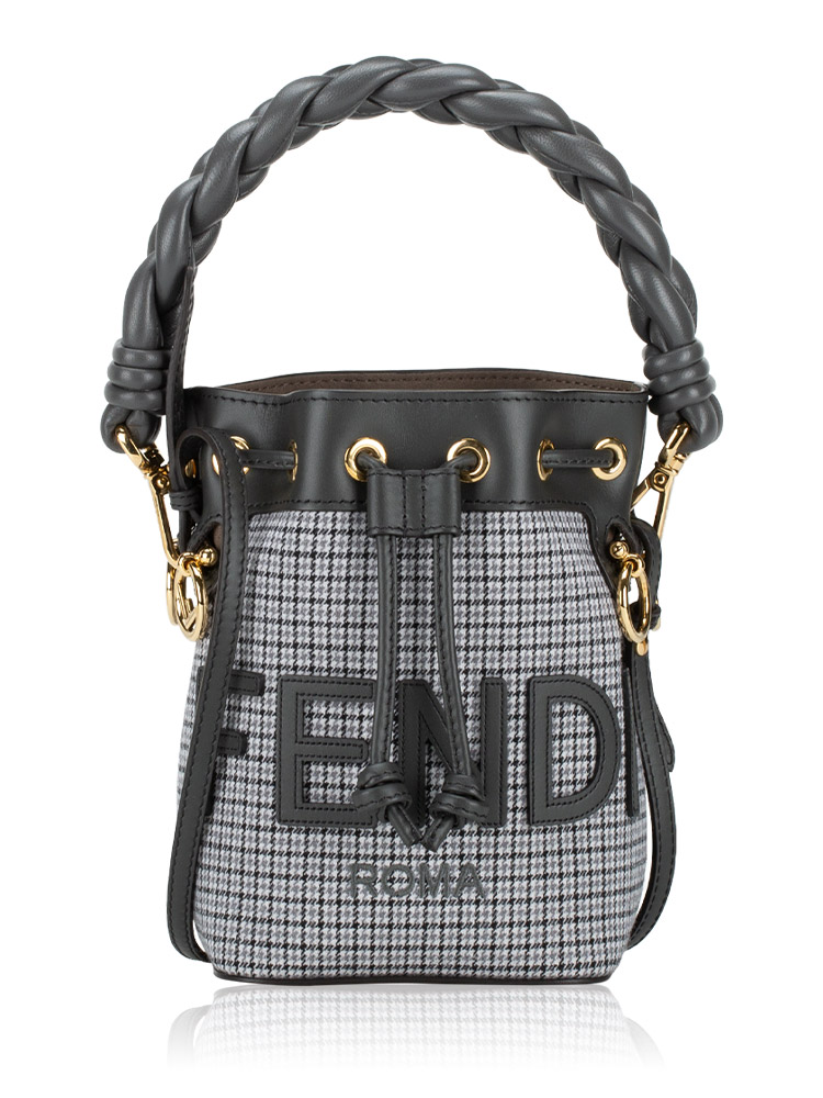 Wool Nappa F is Fendi Mon Tresor Mini Bucket Bag Grey