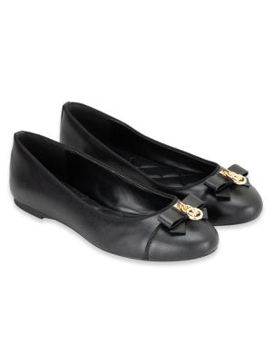 Honey Leather Ballet Flats Black Sz 5