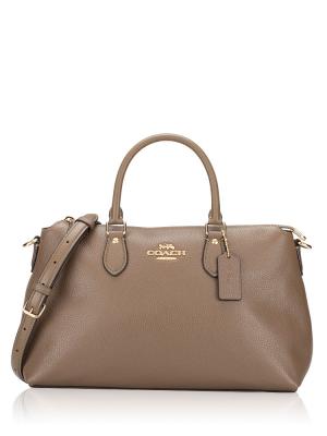 CR156 Georgia Leather Satchel Dark Stone