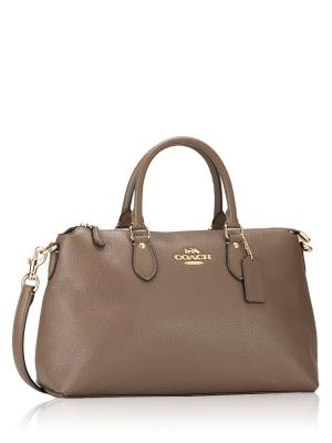 CR156 Georgia Leather Satchel Dark Stone