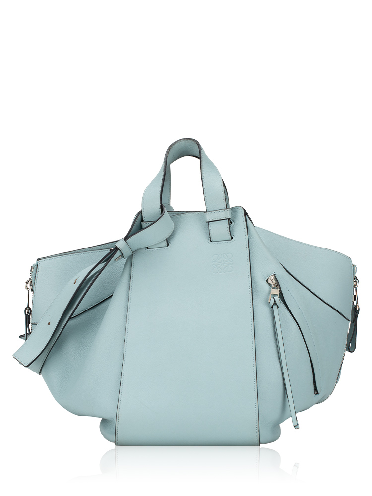 Calfskin Hammock Large Shoulder Bag Aqua