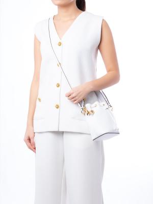 Vitello Cruise F is Fendi Mon Tresor Mini Bucket Bag Optical White