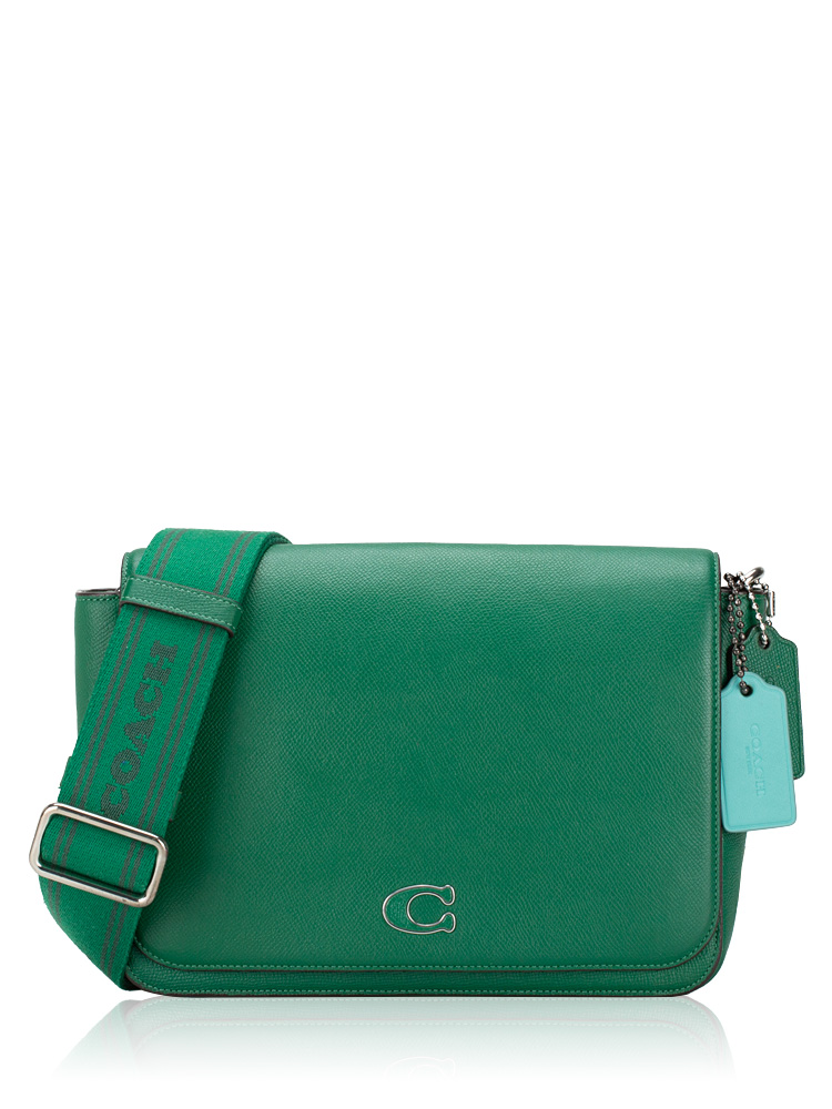 CJ843 Crossgrain Leather Messenger with Signature Interior Green