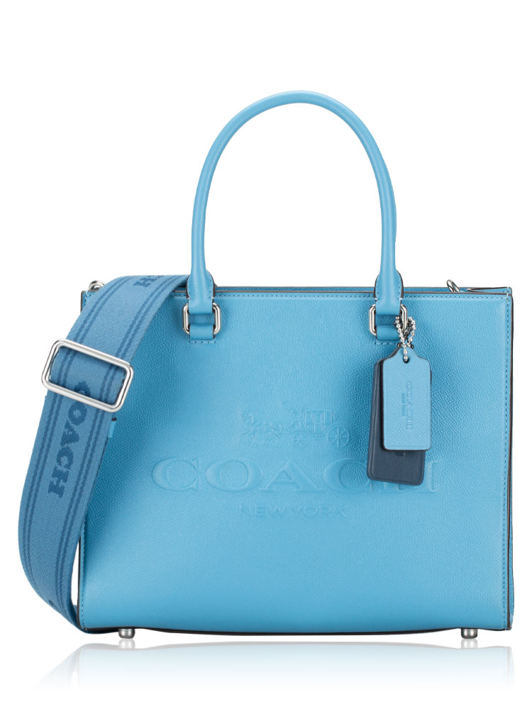 CJ845 Crossgrain Leather Tote with Signature Interior Blue
