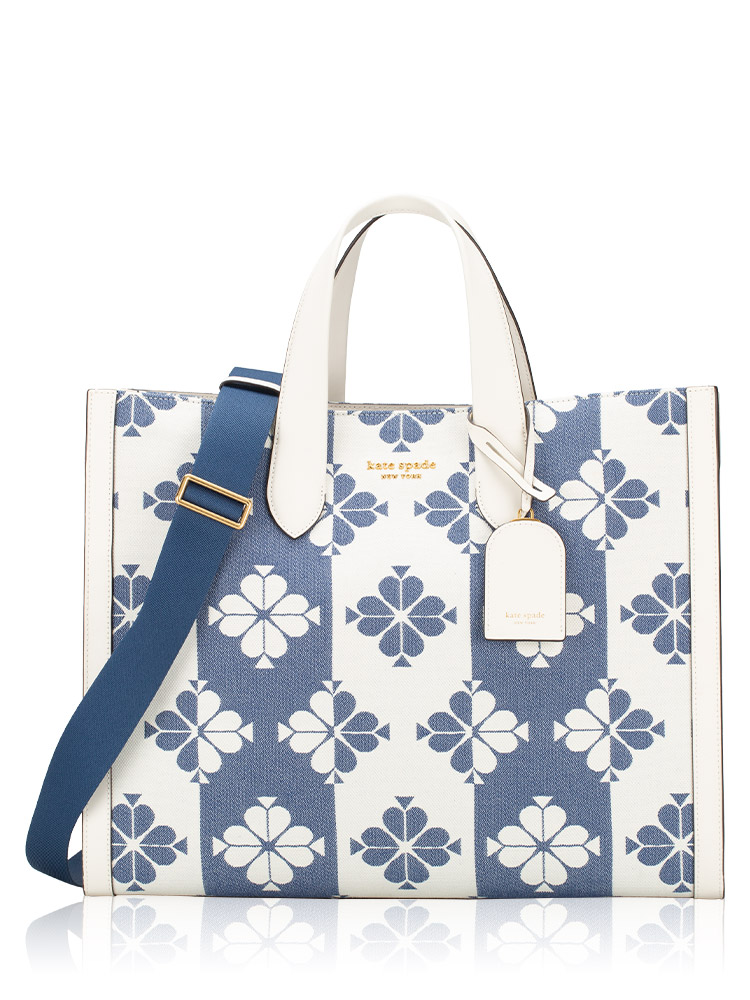 Flower Spade Jacquard Manhattan Large Tote Halo White Multi