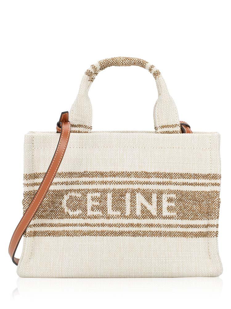 Jacquard Stripe Small Cabas Thais Tobacco Tan