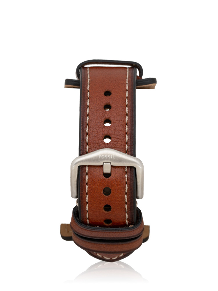 Men FS5974 Defender Solar-Powered Leather Watch Brown