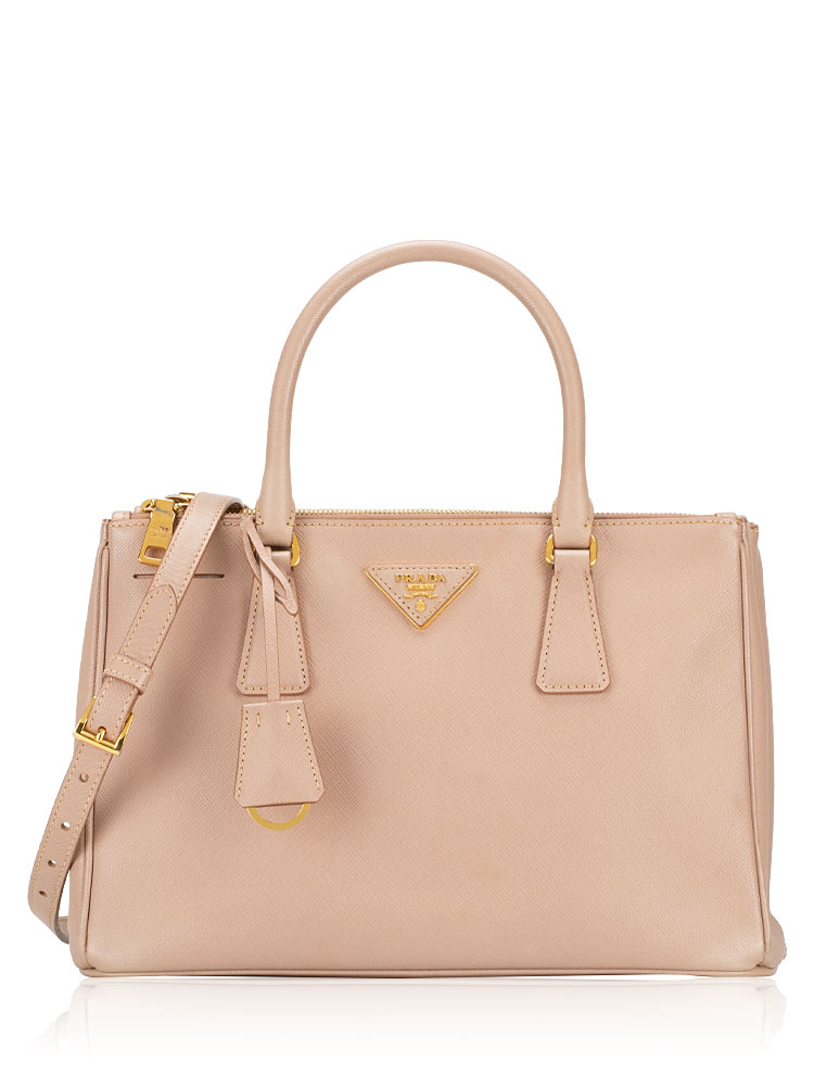 Saffiano Lux Double Zip Tote Cammeo