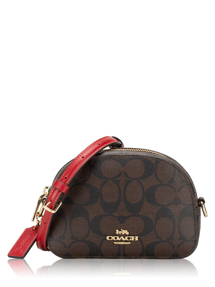 2628 Signature Serena Mini Crossbody Brown Red