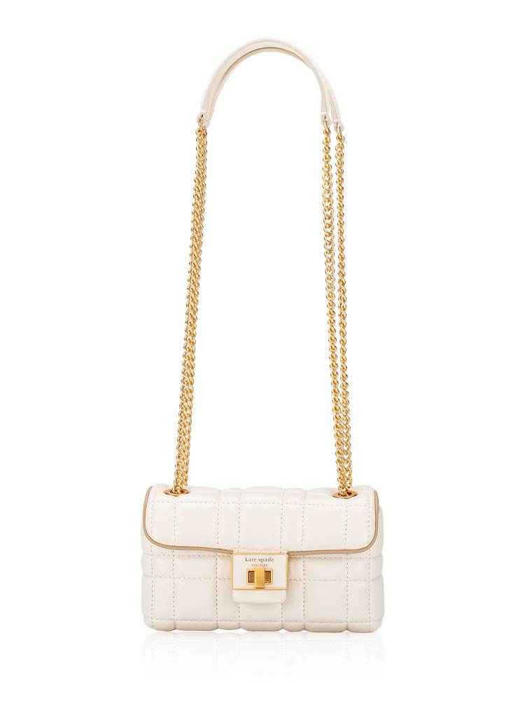 Evelyn Quilted Small Crossbody Ivory