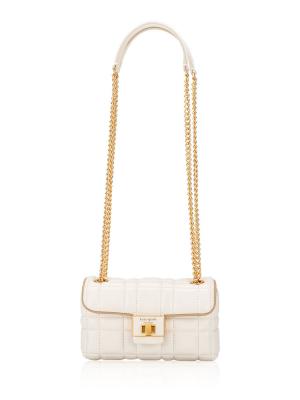 Evelyn Quilted Small Crossbody Ivory