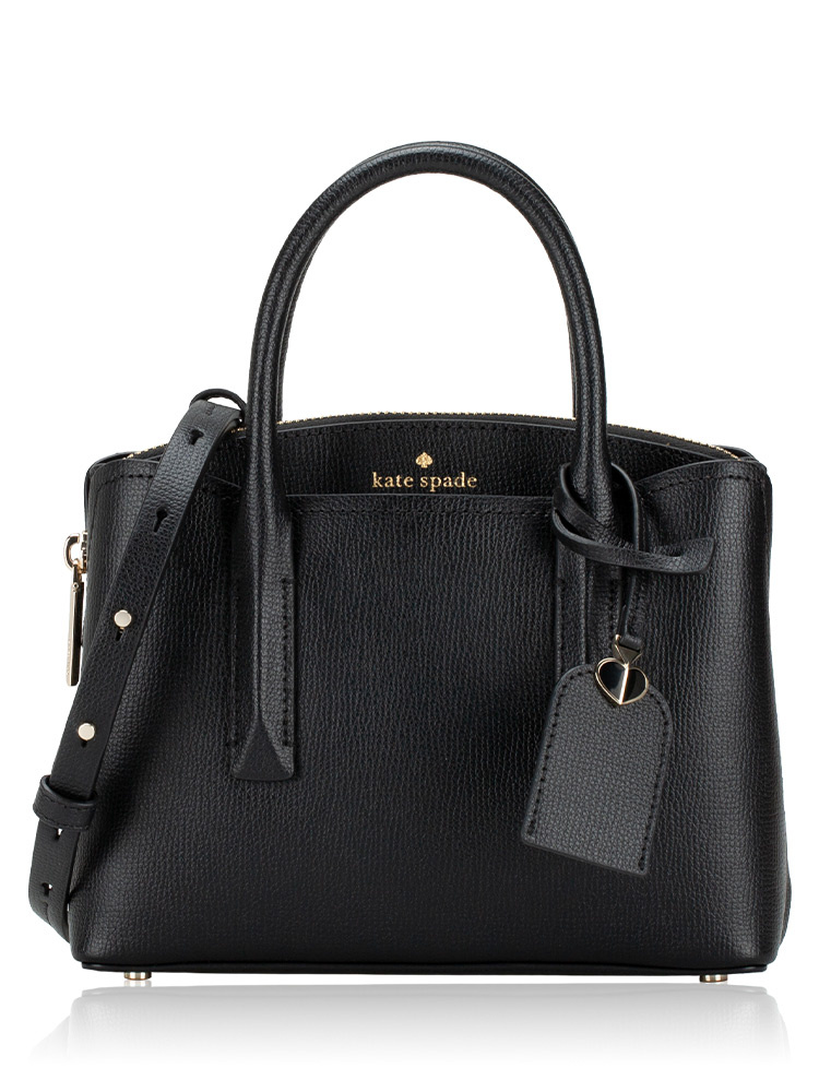 Margaux Refined Grain Leather Mini Satchel Black