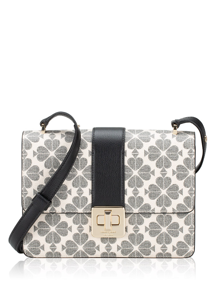 Spade Flower Small Flap Shoulder Black Multi
